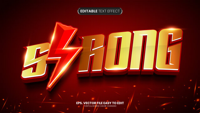Strong 3D editable text effect style
