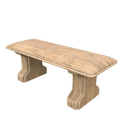Wooden bench, 3d illustration Isolated on white background