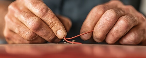 Skilled Hands Working on Electrical Wiring Connections