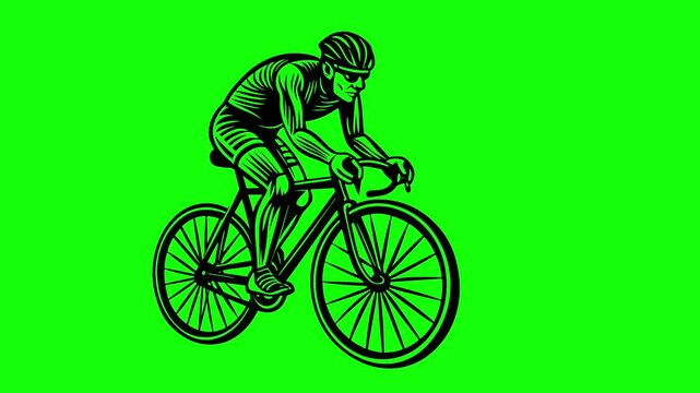 animated footage of cycling Championships green screen
