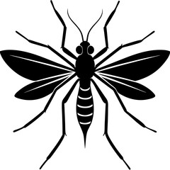 Mosquito Silhouette vector with white background
