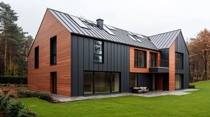 Modern Architectural Design of a Stylish Wooden House