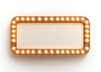 A vintage-style marquee frame with bright bulbs, ready for text, set against a clean background, perfect for announcements or promotions.