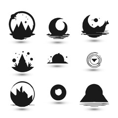 Set Collection logo futuristic abstract template 