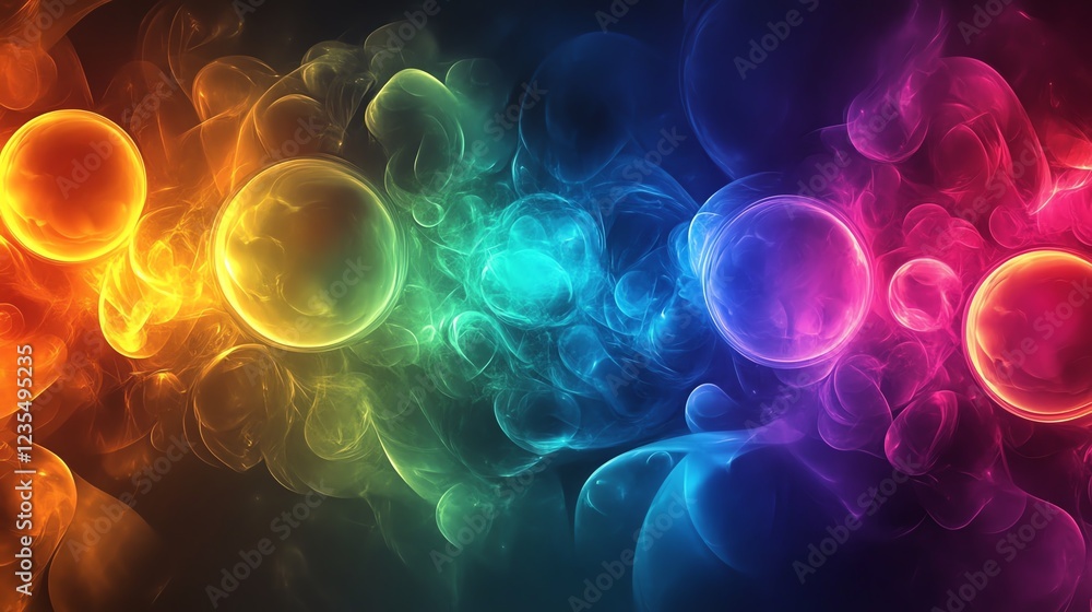 Poster colorful abstract smoke patterns create a vibrant backdrop for artistic designs and creative project