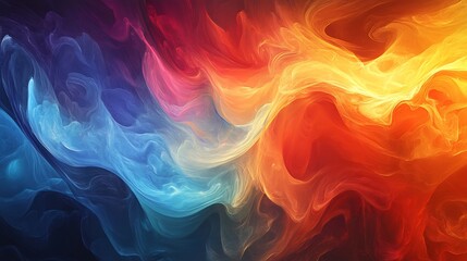 Obraz premium Abstract swirling colors paint vibrant fiery and icy landscape. AI Generated