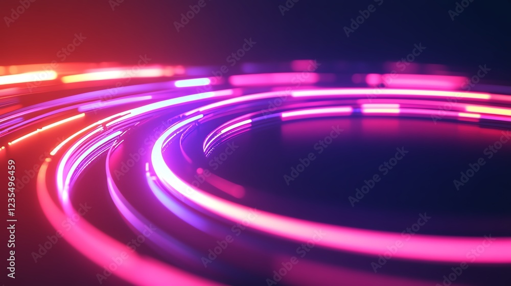 Poster vibrant light trails create a dynamic and colorful abstract background in a dark setting