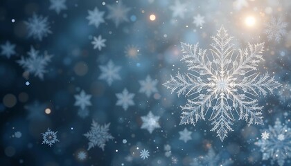 Winter Snowflakes Background with Frosty Patterns