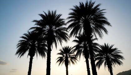 Silhouette of Palm Trees Against a Beautiful Sunset Sky