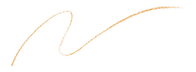 Orange pencil strokes isolated on transparent background