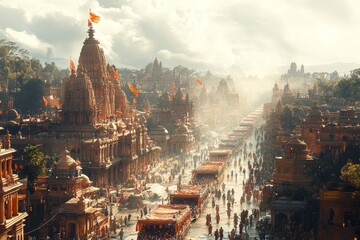 Festive procession through ancient temple city