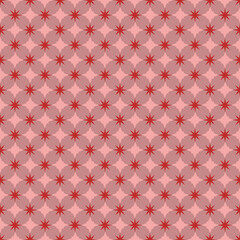 Red Starburst Floral Geometric Pattern