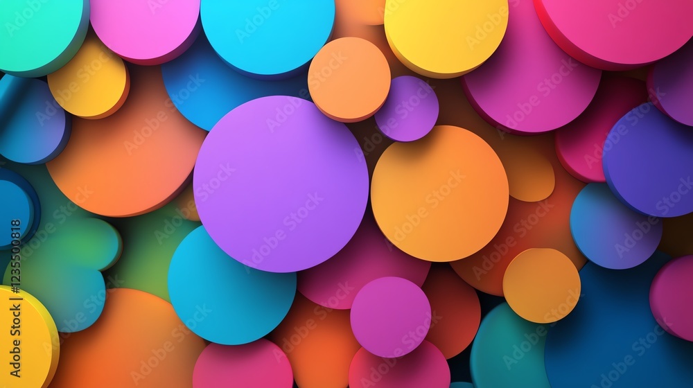 Poster colorful abstract circles create an engaging visual display in a vibrant arrangement across a surfac
