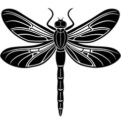 Odonata Silhouette vector with white background