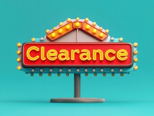 Clearance sale sign. AI.