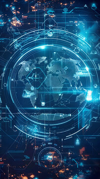 Imagen vertical de un mapa tecnologico del mundo ideal para fondos