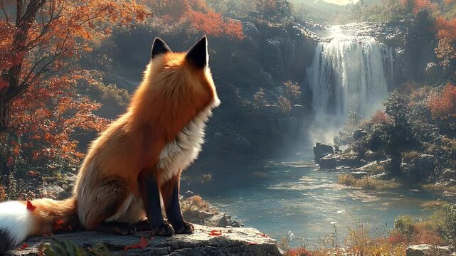 red fox in the forest