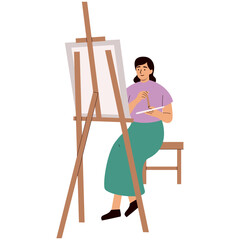 Character of People Painting. Isolated Vector Illustration with Flat Cartoon Design.