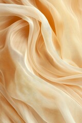Obraz premium Soft and Flowing Peach Fabric Drapery with Gentle Sheen and Texture
