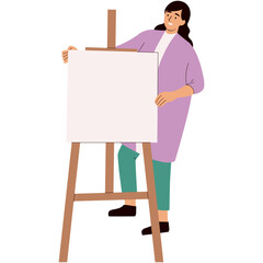 Character of People Painting. Isolated Vector Illustration with Flat Cartoon Design.
