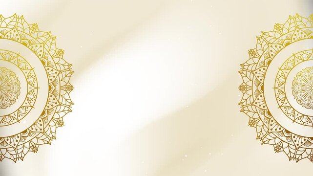 gold luxury mandala pattern background animation, perfect for islamic ramadan with white background  