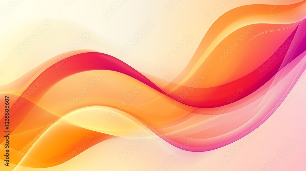 Poster colorful abstract waves in warm tones create a dynamic visual experience for artistic expression and