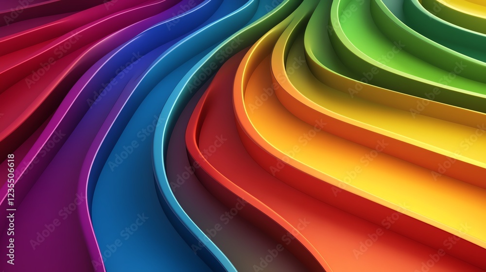 Aufkleber colorful wavy patterns create a vibrant visual effect during daytime, showcasing artistic design in 