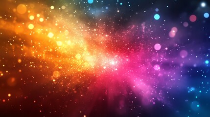 Obraz premium Vibrant Cosmic Explosion of Colors and Light With Swirling Shapes in a Dazzling Display of Radiance
