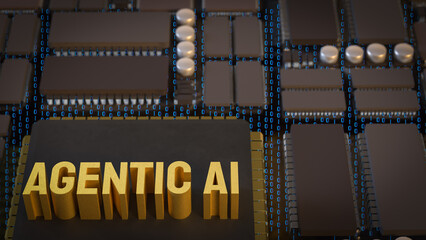 The Agentic ai for technology or it concept 3d Rendering.