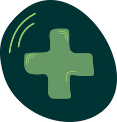 Hand Drawn Health Cross Symbol