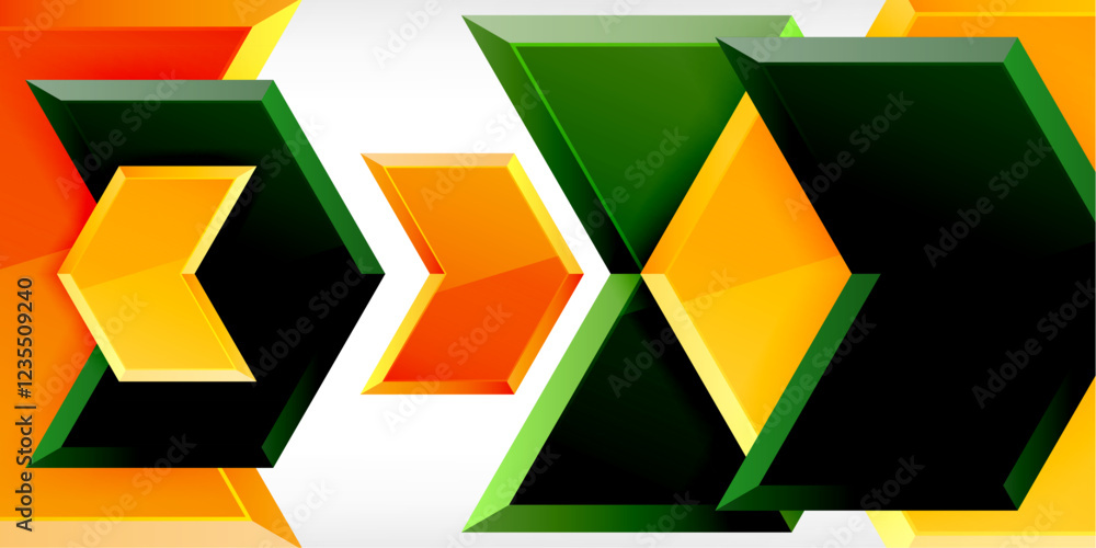 Poster vector 3d arrow techno design template
