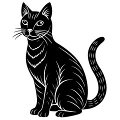 cat Silhouette vector with white background