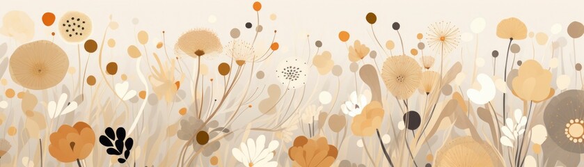 Hand drawn watercolor flowers