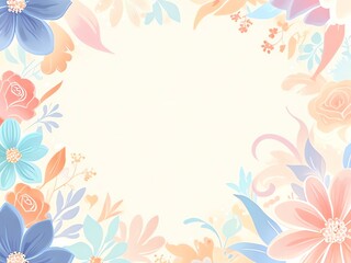 Pastel Floral Frame: A Delicate Springtime Design