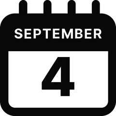 September 4 calendar icon design vector illustration