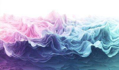 Fototapeta premium Abstract pastel landscape, wavy texture, soft light, digital art, website background