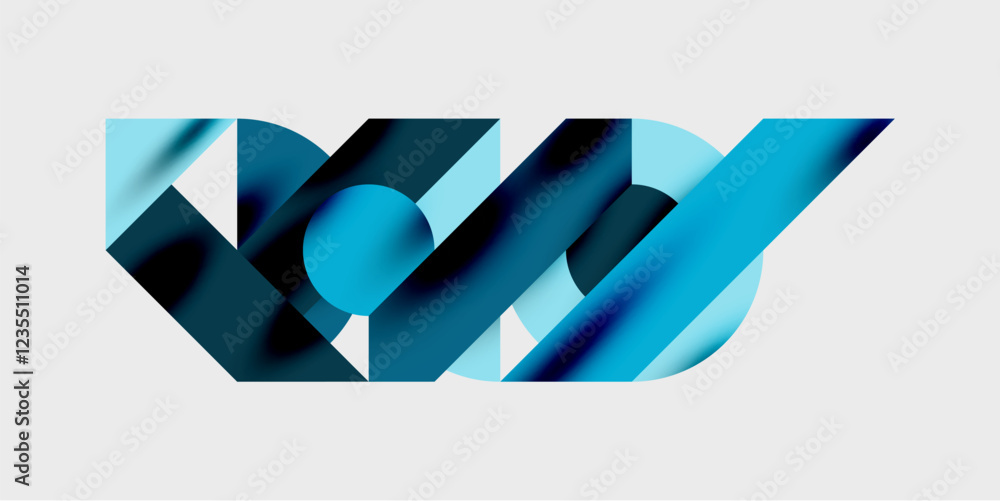Poster modern abstract background featuring circles, lines, and triangles in a dynamic geometric compositio
