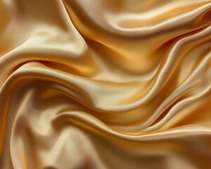 Fototapeta premium Soft Golden Silk Fabric with Elegant Flowing Texture and Depth