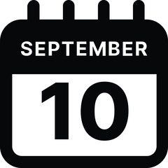 September 10 calendar icon design vector illustration