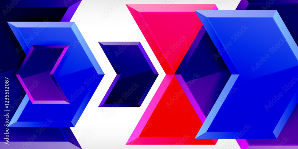 Poster vector 3d arrow techno design template