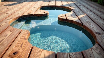 Relaxing Aqua Feature Embedded in Wooden Deck
