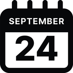 September 24 calendar icon design vector illustration