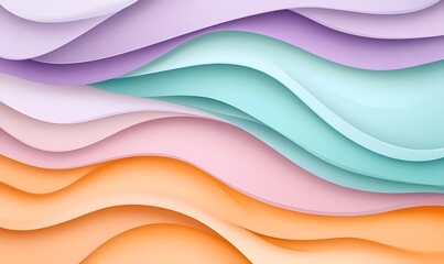 Obraz premium Abstract pastel wave background design, ideal for website banners
