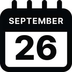 September 26 calendar icon design vector illustration