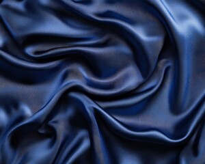 Obraz premium Smooth Deep Blue Silk Fabric Texture with Elegant Flowing Drapes