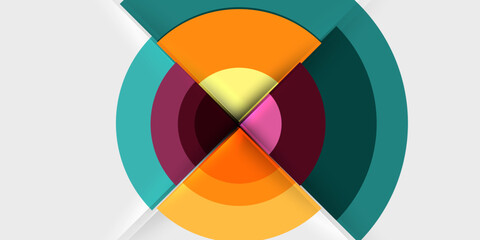 Fototapeta premium Circle and semi circle geometric background. Vector Illustration For Wallpaper, Banner, Background, Card, Book Illustration, landing page