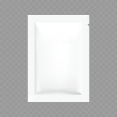 Realistic Blank Pouch and Sachet Packaging Mockup Set on Transparent Background Vector