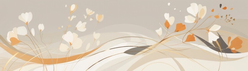 Hand drawn watercolor flowers