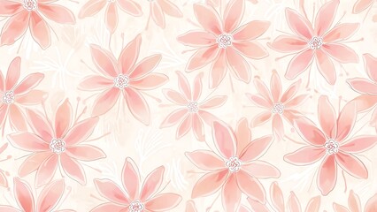 Pastel Pink Watercolor Flower Pattern: Delicate Floral Design