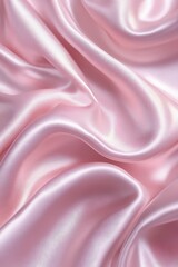 Obraz premium Soft Pink Satin Fabric with Gentle Waves and Pleats Texture